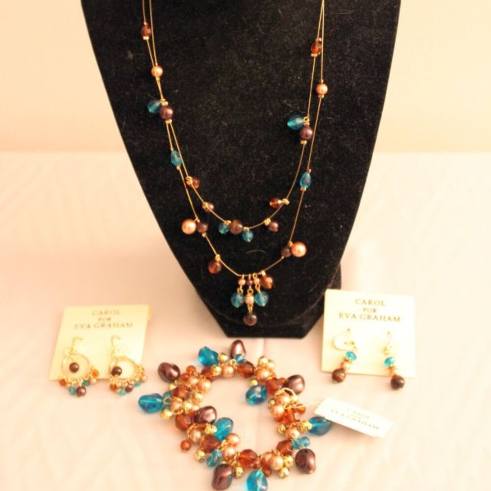Carol for Eva Graham Necklace, Bracelet, and Earrings Set - New